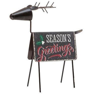 Seasons Greetings Standing Deer - The Fox Decor